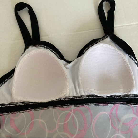 Jamaica Bay Black Pink circles Halter Tankini 12 - Picture 10 of 16